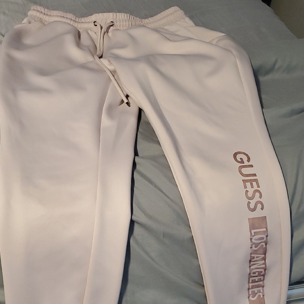 Guess Cream Joggers with Logo